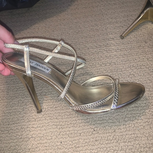 Steve Madden gold strapping heels - Picture 2 of 3